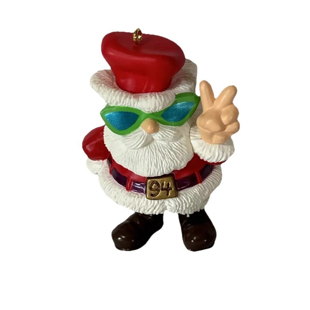 1994 Hallmark Keepsake Feeling Groovy Santa Christmas Ornament Vintage